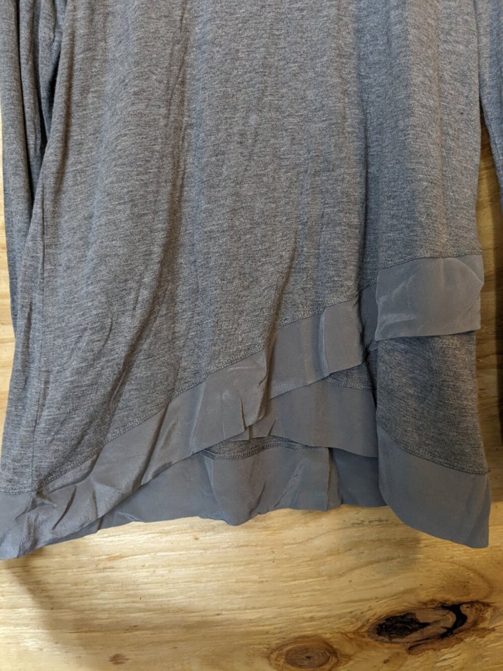 Poetry Gray Wool Silk Top Womens US 6 Small Lagenlook Minimalist Layered Knit - Picture 5 of 7